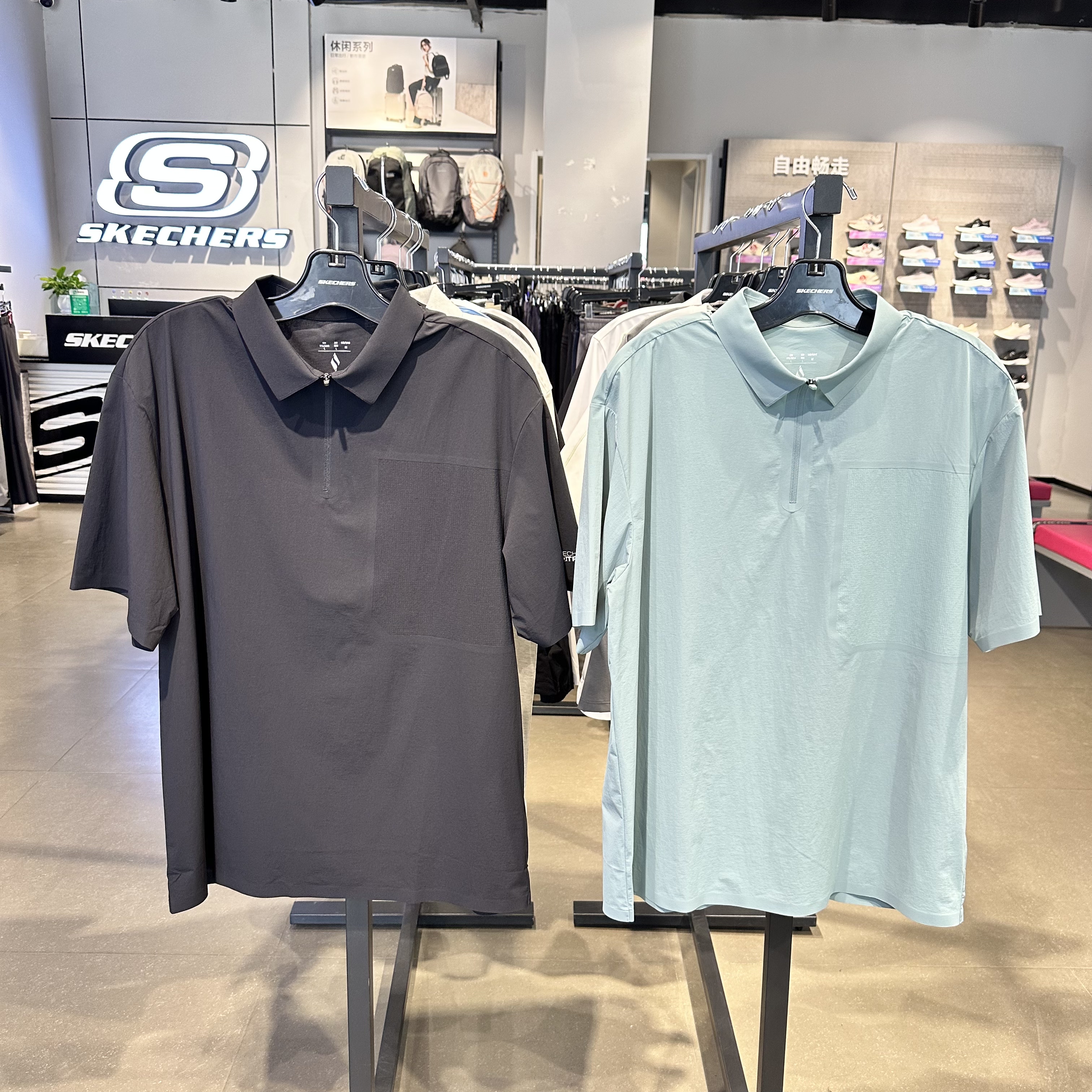 Skechers斯凯奇男子夏季宽松休闲舒适简约百搭短袖POLO衫P226M190