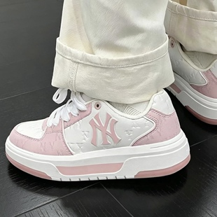 MLB 纽约洋基队 女子印刻老花合成革休闲低帮板鞋3ASXM075N-50PKS