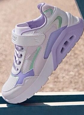 Skechers斯凯奇女童春秋季网面复古撞色魔术贴休闲运动鞋319380L