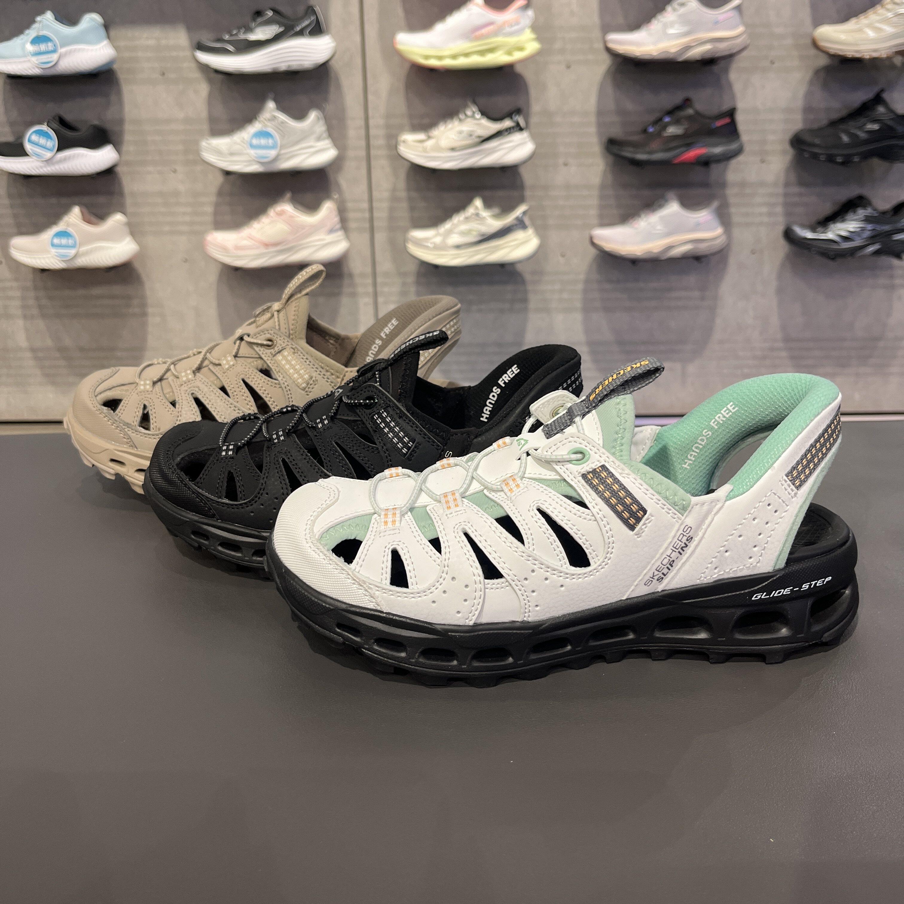 Skechers斯凯奇女士一脚闪穿夏季轻质吸震户外徒步包头凉鞋180350
