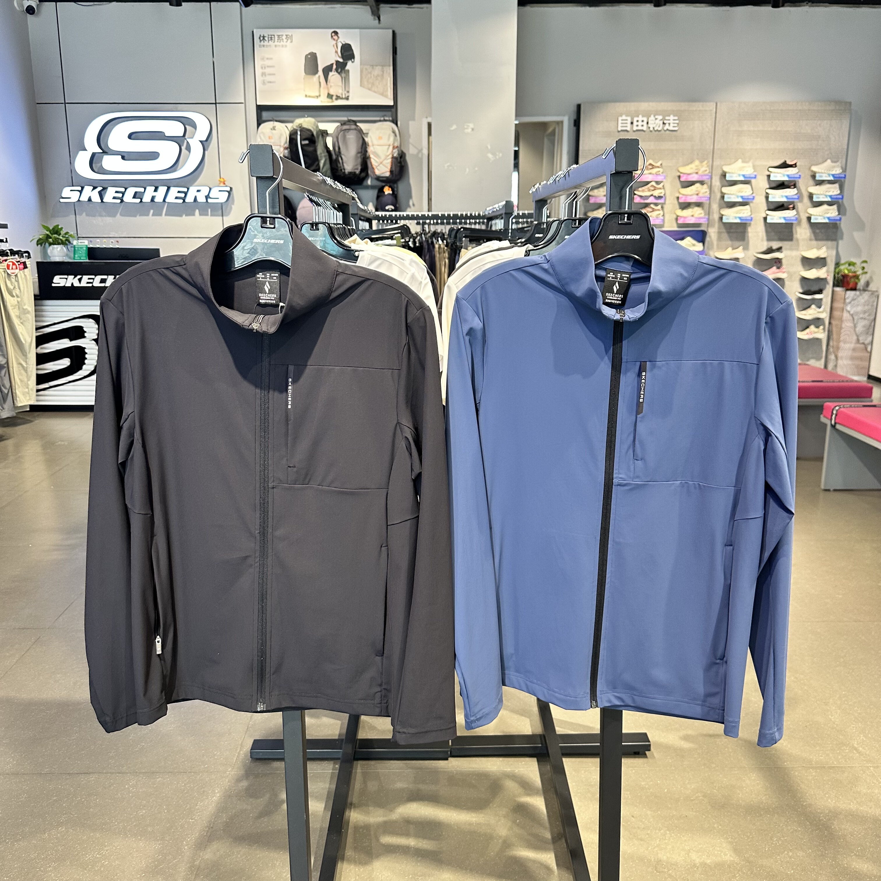 Skechers斯凯奇夏季男士轻薄透气修身吸湿速干防晒服外套P226M085