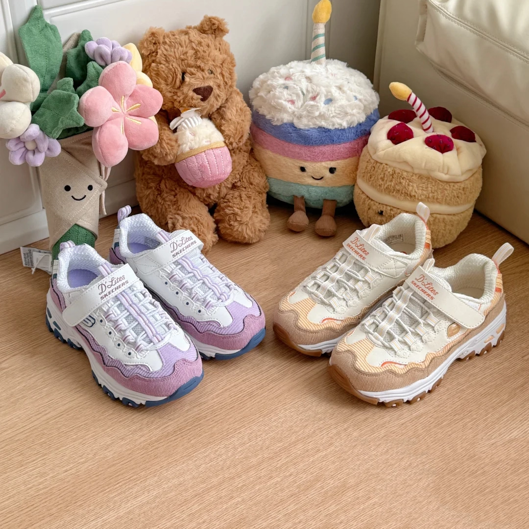 Skechers斯凯奇儿童蛋糕熊复古百搭魔术贴轻盈亲子老爹鞋303951L