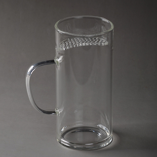 高硼硅玻璃加厚型 450ML绿茶月牙过滤茶杯 红茶耐热 泡茶茶具