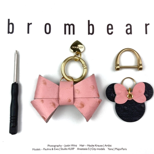 时尚 高档圈可爱包包挂件网红蝴蝶结米老鼠ins真皮 汽车钥匙扣女款