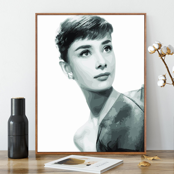 diy Digital painting Hand drawn Oil painting a living room lovers character Decorative painting 40*50 Audrey Hepburnin the Home accessories , Decorative painting ,  DIY/Digital painting  category - from Buy2taobao.com to provide professional Taobao agent buy service