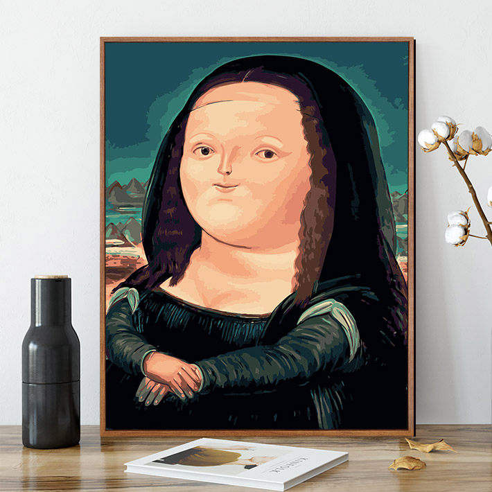 diy数字油画手绘油彩画客厅大幅人物名画卡通填色装饰画蒙娜丽莎