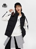 Kappa卡帕女子冬新款 复古羽绒马甲字母刺绣立领背心K0D82NY20