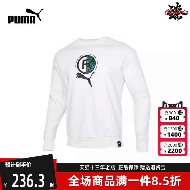 Puma彪马冬季新款男舒适运动卫衣套头衫531416-02