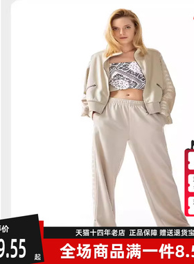 Kappa卡帕女裤春季新款高腰直筒排扣休闲串标运动裤K0D42AK63