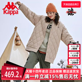 Kappa卡帕女子棉服秋冬新款 绗缝羽绒服 防寒外套学院风中长款