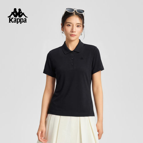 Kappa卡帕女装2026秋季新款纯棉宽松运动休闲短袖POLO衫K0G62PD74