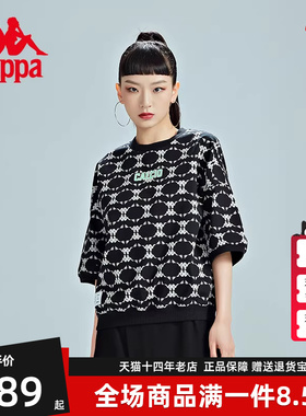 Kappa卡帕女短袖T恤2024春季新款运动休闲半袖圆领上衣K0C42TD17D