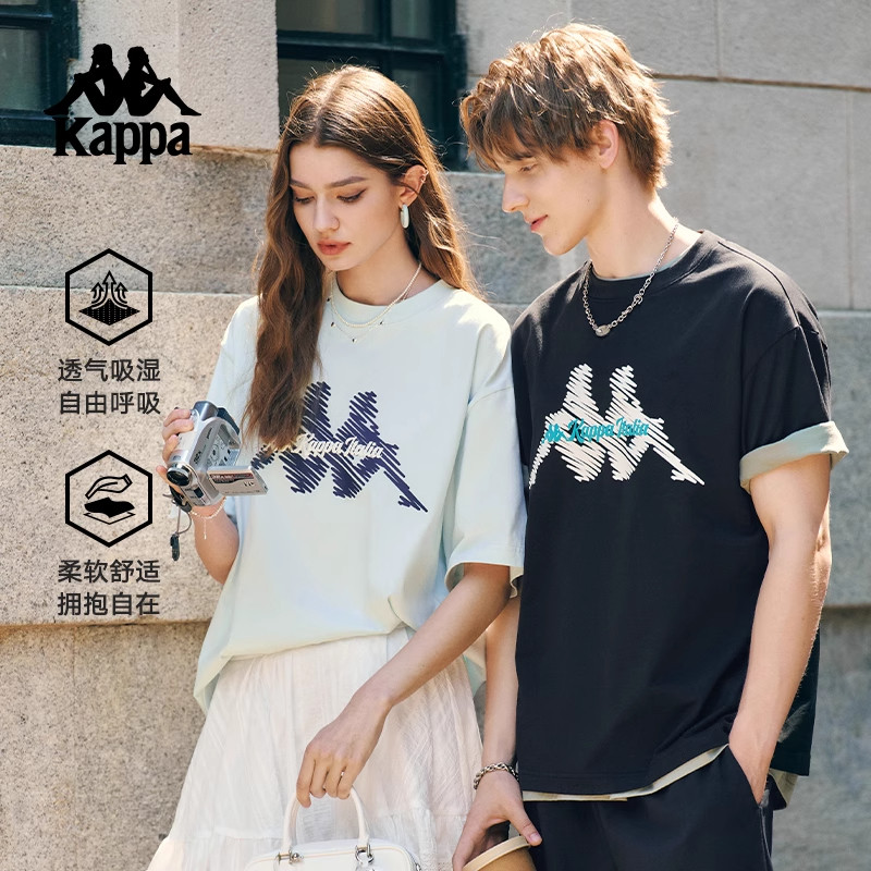 Kappa卡帕男装女装2025夏季新款运动休闲透气短袖T恤K0FX2TD15D