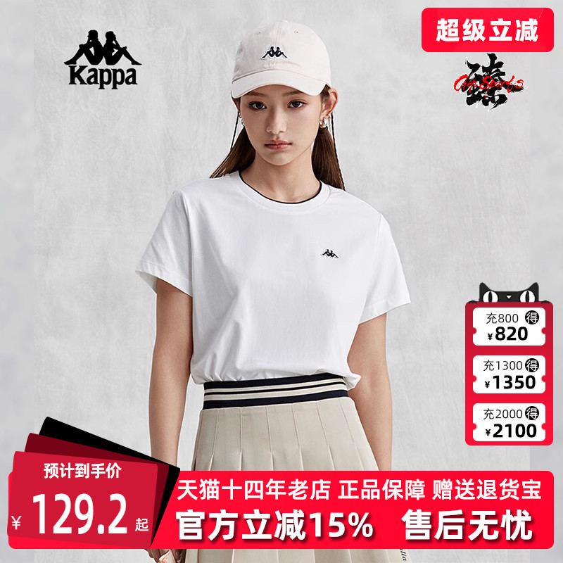 卡帕短袖女复古徽章T恤