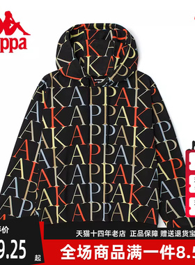 卡帕Kappa Azzurro系列套头帽衫新男女字母印花休闲长袖KAB0KT13