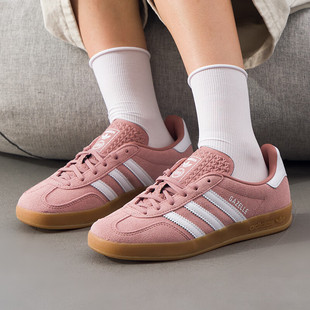 Adidas阿迪达斯三叶草女鞋2025秋季新款GAZELLE INDOOR板鞋JS1397