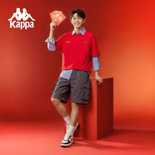 Kappa卡帕男装2026春季新款运动休闲百搭纯棉短袖T恤K0G12TD06