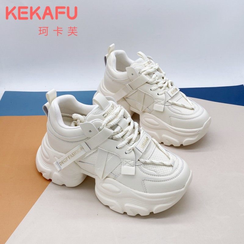 珂卡芙老爹鞋女ins风2024春季新款增高小个子松糕厚底运动休闲鞋