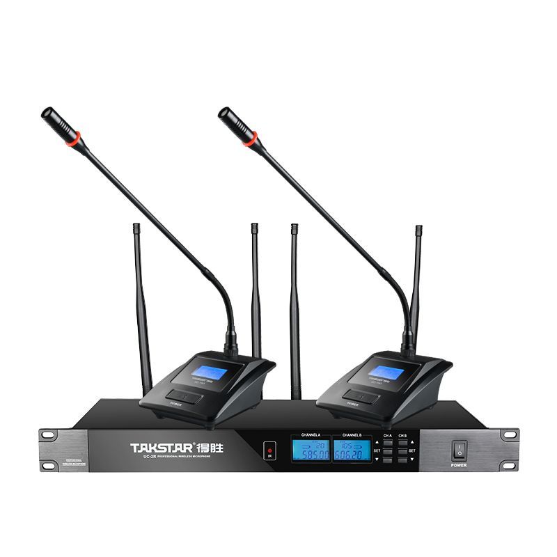 得胜UC-2R无线会议话筒一拖二鹅颈无线麦克风主持舞台演唱U段演讲