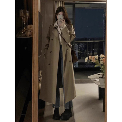 韩版风衣外套中长款2025新款大衣