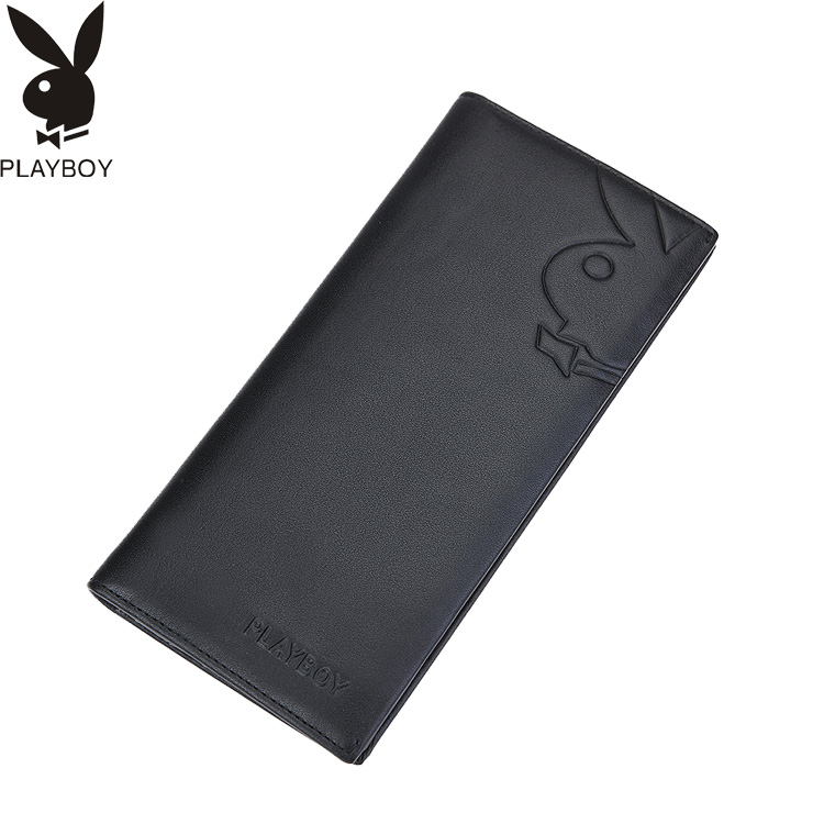 新款花花公子钱包男长款韩版时尚真皮钱夹头层牛皮超薄软皮夹青年