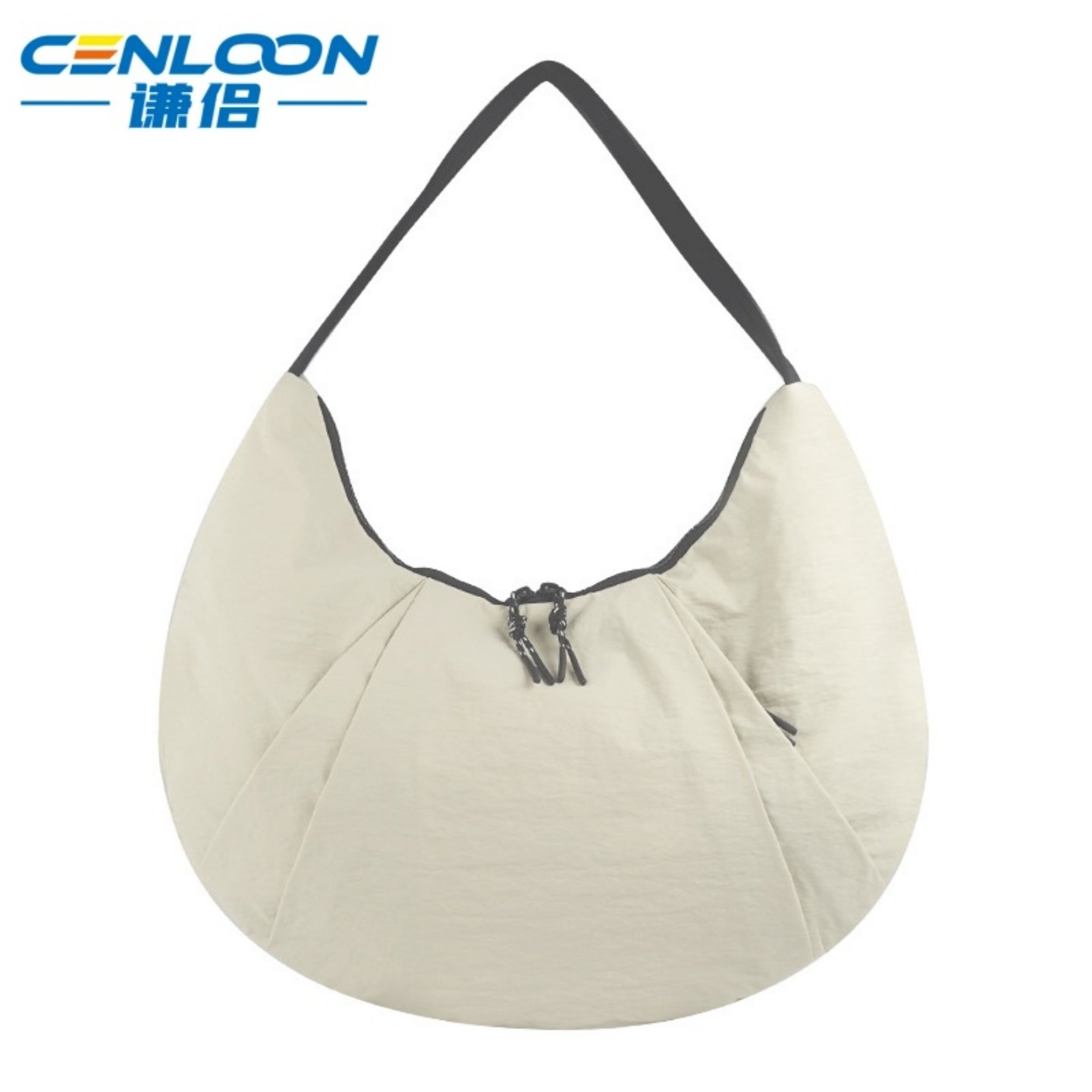 谦侣 女饺子包高级感月牙包Pleated健身包出行百搭超轻单肩牛角包