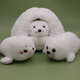 海狮公仔海豹毛绒玩具抱枕雪窝北极熊布娃娃海洋馆虎鲸白鲸玩偶