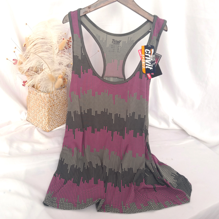 crivit速干透气遮肉长背心健身衣
