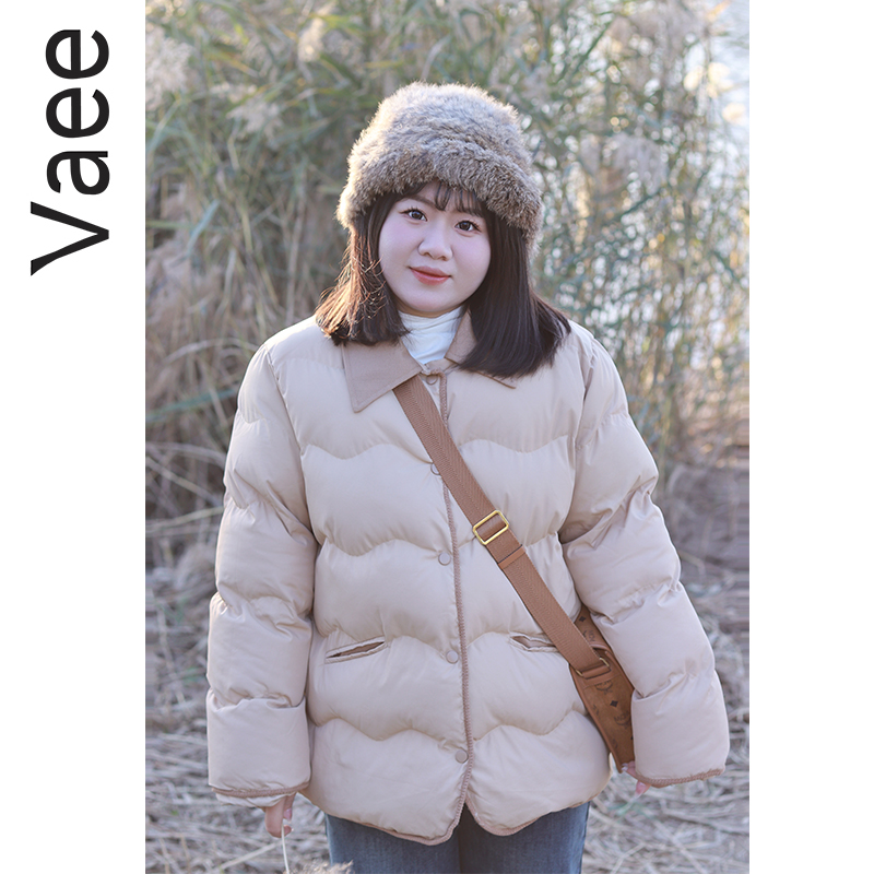 新款胖mm韩版气质翻领棉衣