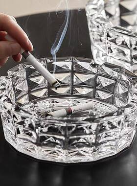 水晶玻璃加厚烟灰缸大号酒店宾馆