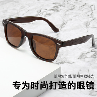 潮版 金属铰链太阳镜男女驾驶运动偏光墨镜米钉复古眼镜 2140美版