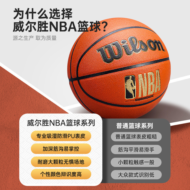 威尔逊NBA篮球室内外通用耐磨7号超纤吸湿PU实战比赛训练篮球