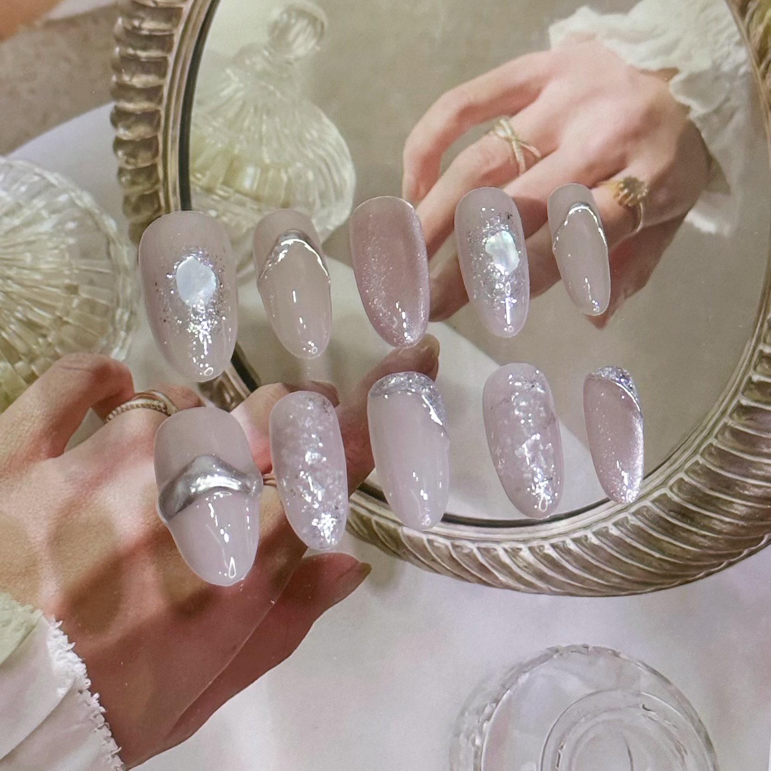 【画谷】纯手工光疗穿戴甲小众美甲贴片成品假指甲可拆卸