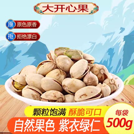 新货包邮 无漂白大颗粒500g 新疆特产自然开口原色开心果零食