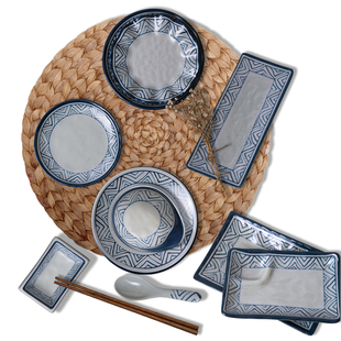 瓷盘餐具复古长方排国潮大型美耐皿质感烤羊盘子烤肉密胺三创