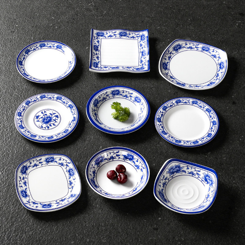 台德密胺餐具小食碟子商用餐厅饭店凉菜冷菜碟咸菜盘瓷小吃盘子