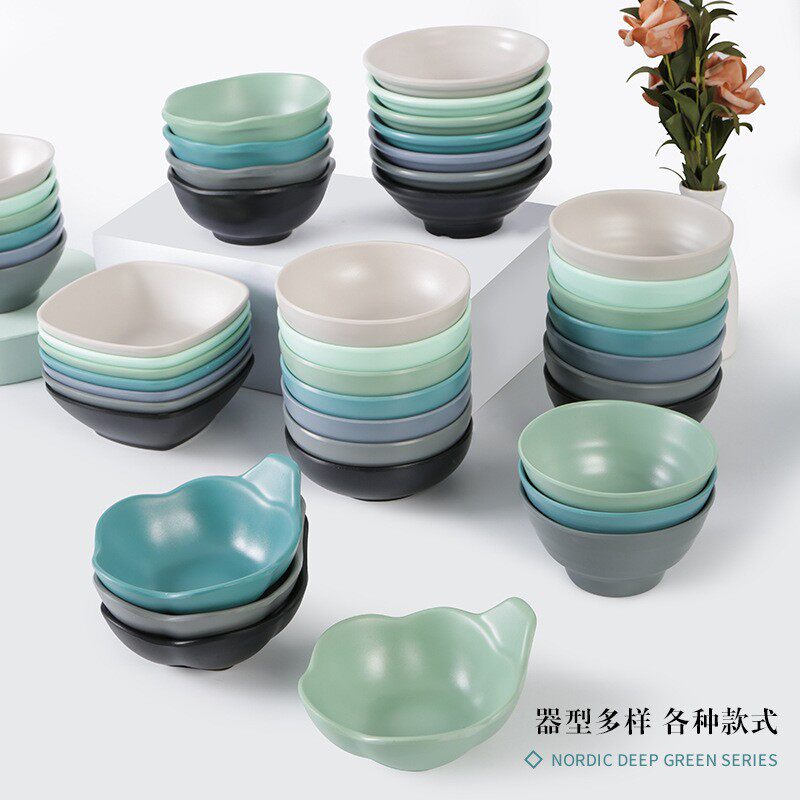 简约北欧风密胺面碗酒店创意特色餐厅饭店专用仿瓷塑料小汤碗饭碗