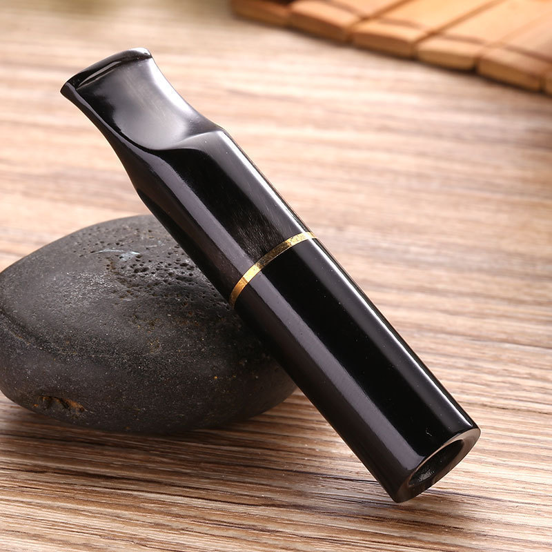 亿辉 牛角烟嘴 9mm活性炭滤芯烟嘴 9mm砾石滤芯烟嘴 粗中细烟三用