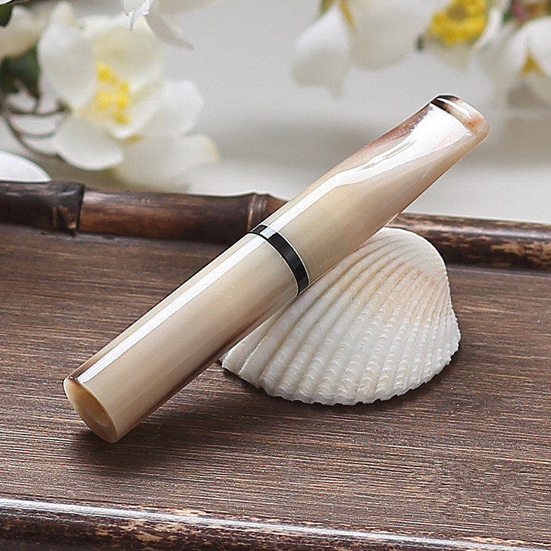 亿辉二节式牛角烟嘴9mm活性炭烁石芯通用滤芯烟嘴粗细通用