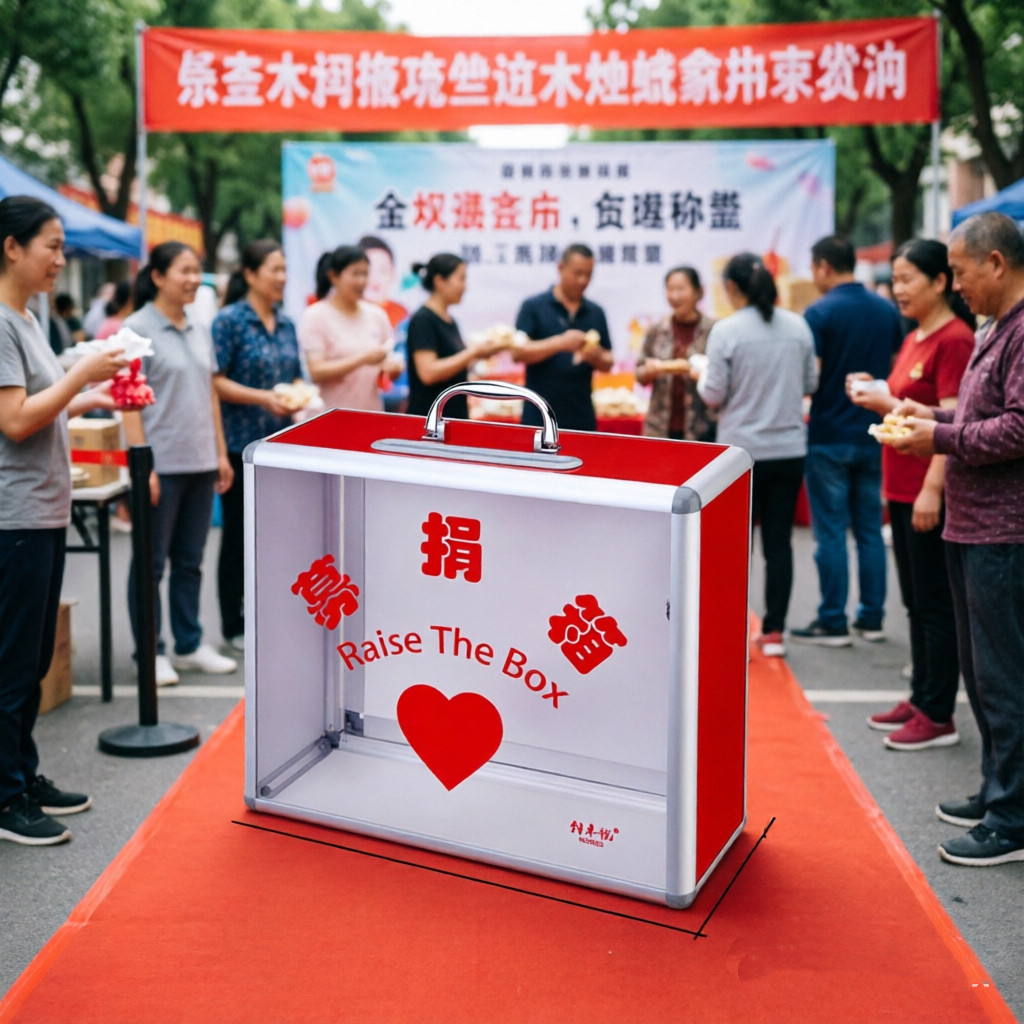乐捐箱全红色带锁迟到罚款箱挂墙