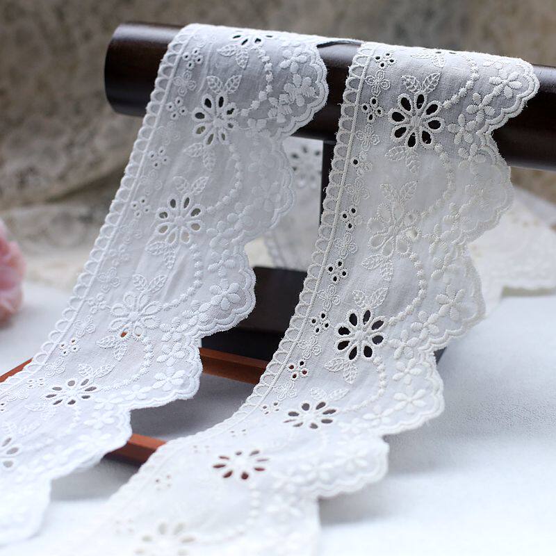 棉布刺绣花边布料衣服diy手工裙边领口窗帘服装装饰蕾丝辅料