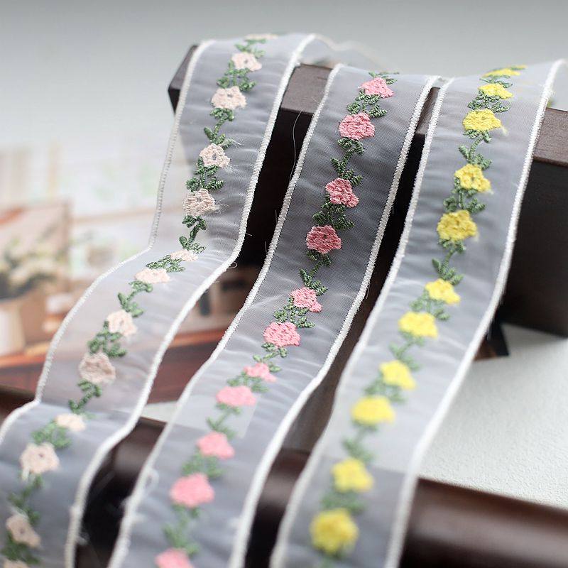 3CM玻璃纱刺绣小碎花服装家纺布艺品饰发夹蝴蝶结花边汉服辅料,居家布艺,花边,淘宝优惠券,粉丝福利购,淘宝优惠卷