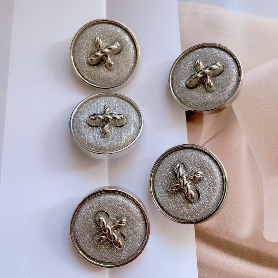 圆形金属船描时尚纽扣小资女装西服外套开衫羊绒大衣黑白装饰扣子