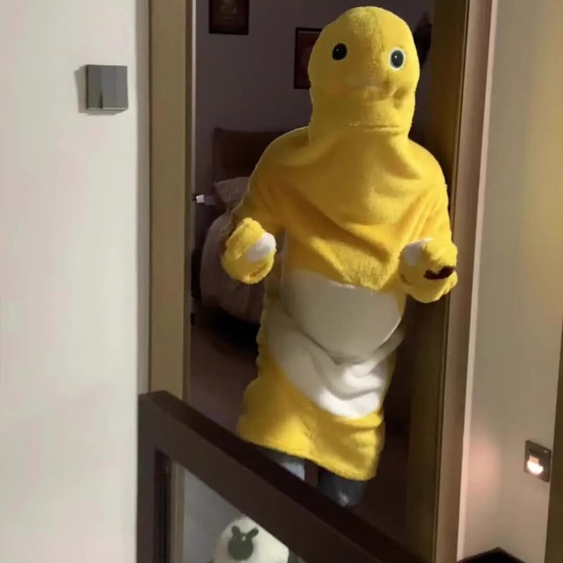 搞怪小奶龙新款加厚连体睡衣女可外穿学生连帽情侣宿舍长款睡袍男