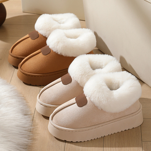 全包跟棉拖鞋女款冬季2025新款雪地靴外穿防滑加绒加厚底棉鞋女士