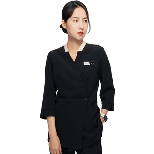 芳名美容院珠宝店工作服女高端养生足浴spa技师服皮肤管理师套装