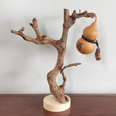 原木树杈带底托摆件 书架客厅茶几摆设 手工天然把玩首饰实木支架