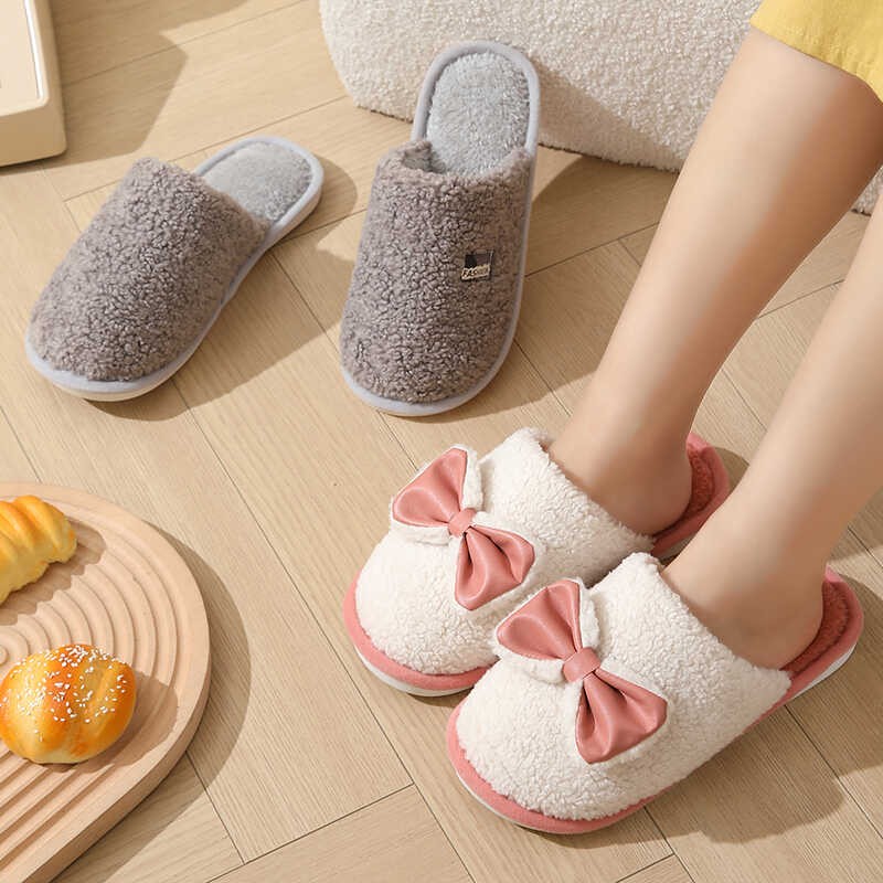 棉拖鞋女冬季包跟加绒加厚底居家用保暖外穿防滑毛绒情侣棉鞋男士