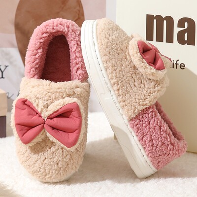 棉拖鞋女冬季包跟加绒加厚保暖