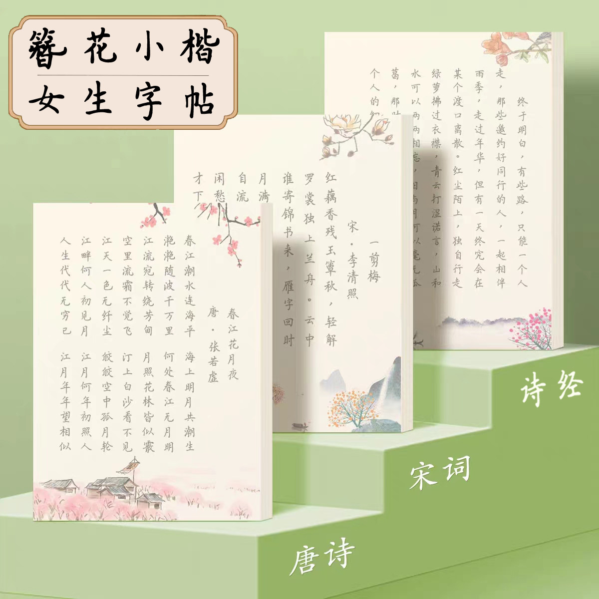 簪花小楷女生字帖成人初中生高中生大学生硬笔书法唐诗宋词练字帖